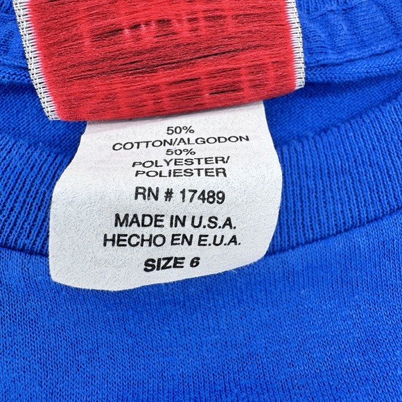 VTG 90s Youth Farmyard Friends Country Bunnies USA Blue T Shirt - Picture 5 of 8